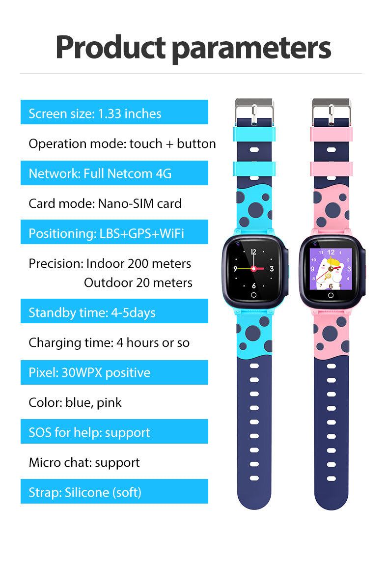Latest 4G GPS Kids Smartwatch with One-Click Calling, Location Tracker, Waterproof, Camera and Video Chat