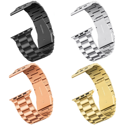 4-Pack Enhance Your iWatch Aesthetics with Stainless Steel Strap - Three-Pearl Design