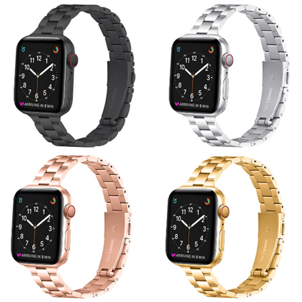 4-Pack High-quality 304 stainless steel watchband with triple bead design and narrow width for iWatch