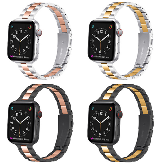 4-Pack High-quality 304 stainless steel watchband with triple bead design and narrow width for iWatch