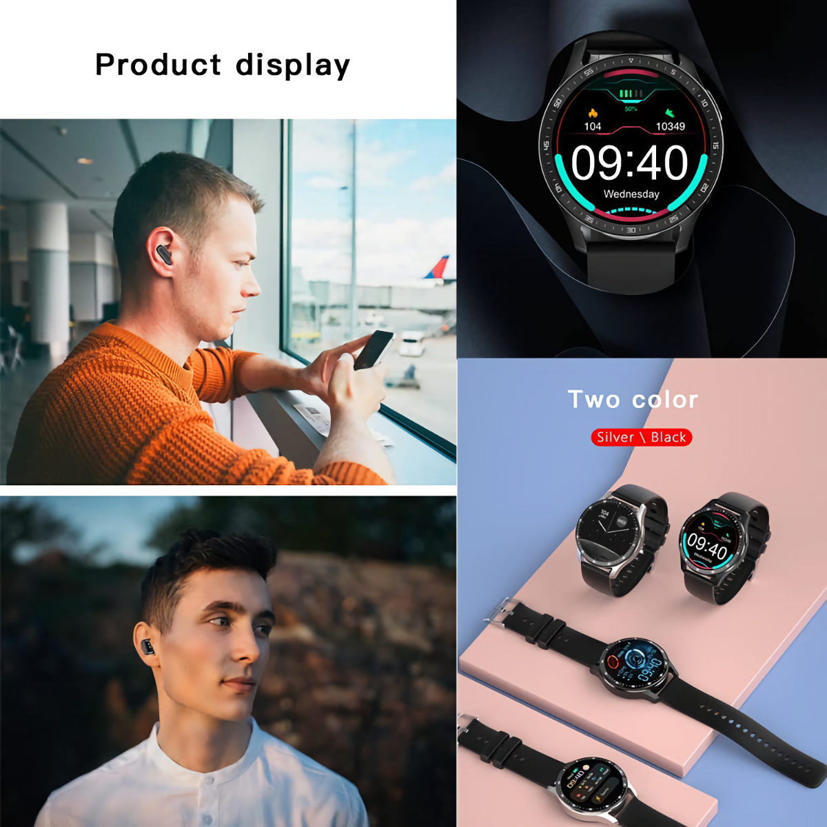 Smartwatch with Wireless Earbuds - Health Tracking, Sports Mode & More for Men & Women