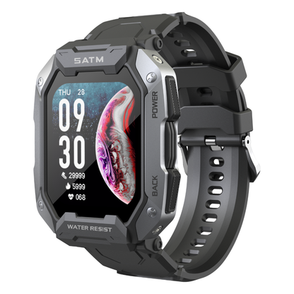 Rugged Smartwatch for Men: 50M Deep Dive Waterproof, Full-Featured Health Tracker with Bluetooth Call for Android & iPhone