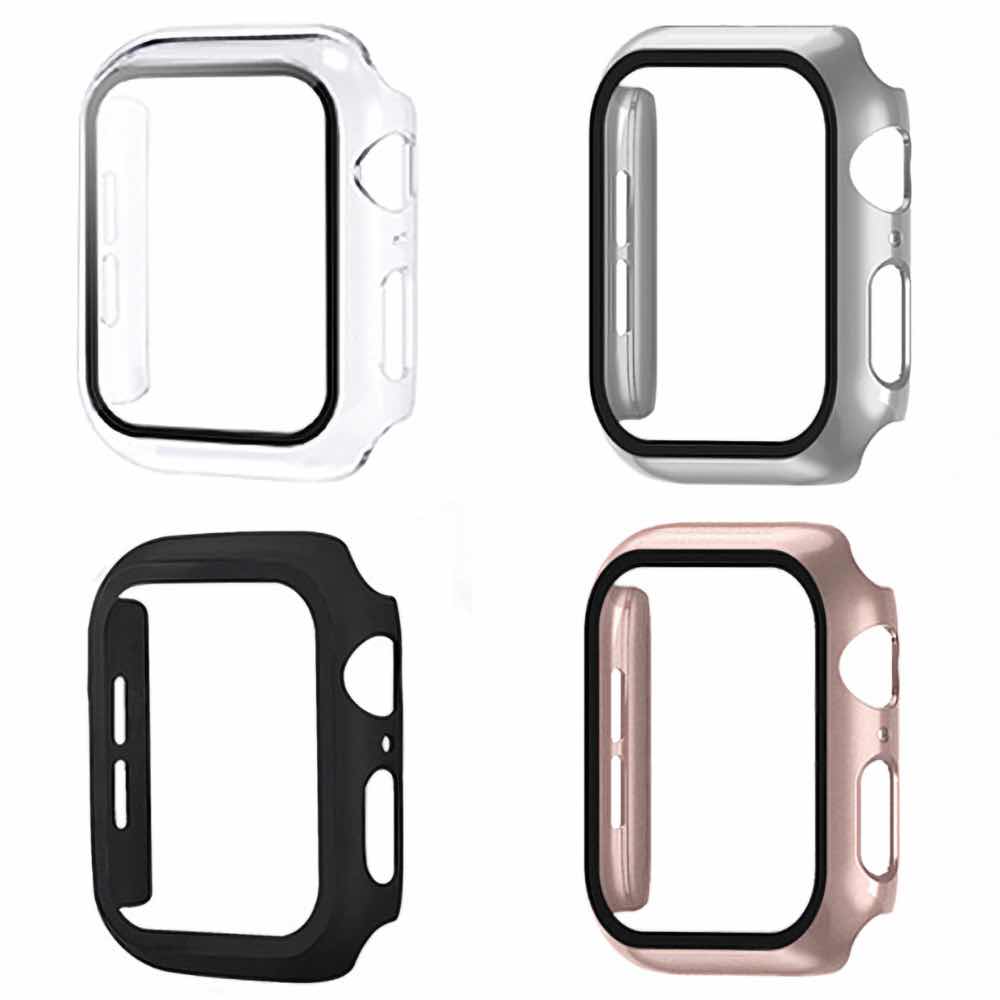 4 Packed Cases, 40mm/44mm Watch Screen Protector, Compatible with Apple Watch Series 4/5/6/SE, i-watch Cases