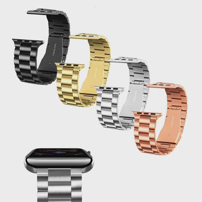 4-Pack Enhance Your iWatch Aesthetics with Stainless Steel Strap - Three-Pearl Design