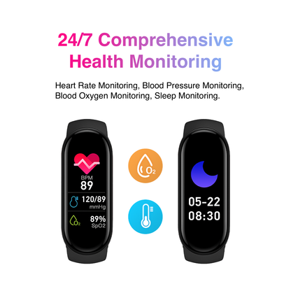 2023 New Release: Affordable Smart Band - Compact Yet Powerful! Track Your Fitness, Monitor Your Health, Get Notifications & Incoming Call Alerts!