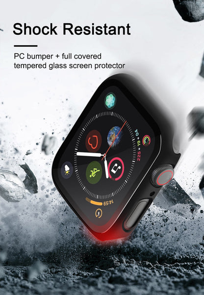 4 Packed Cases, 41mm/45mm Watch Screen Protector, Compatible with Apple Watch Series 7/8, i-watch Cases